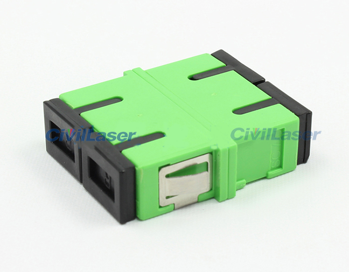 SC APC Double Core Fiber Optic Adapter Plastic Flange Plate